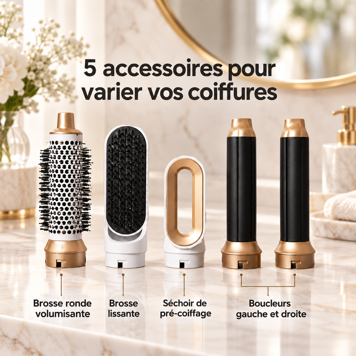 Brosse Soufflante 5 en 1 Séchage et Volume
