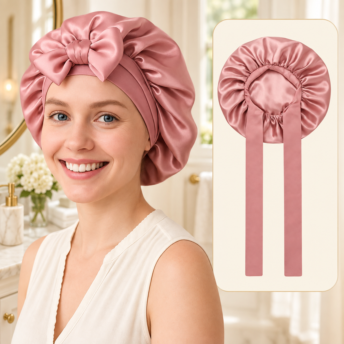 Bonnet en Satin Cheveux – Nuit Anti-Casse