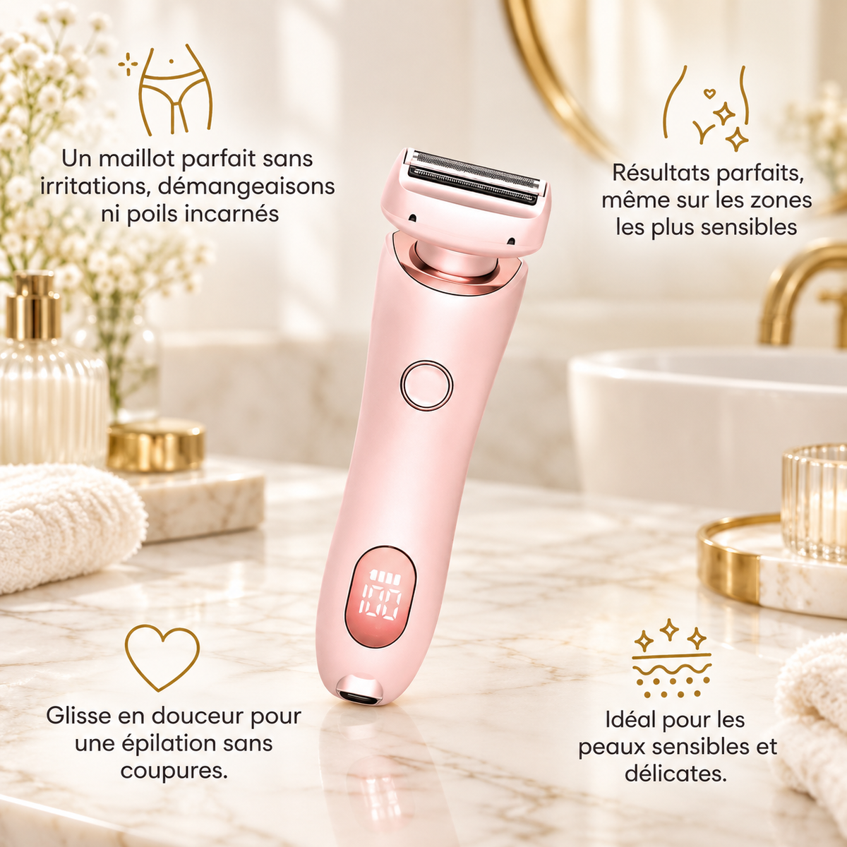 Épilateur Électrique Femme Corps et Visage